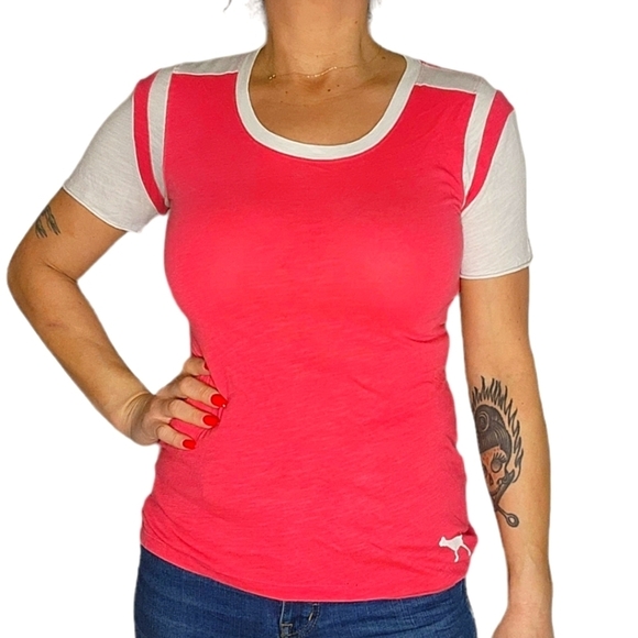 Pink by VS Short Sleeve Raglan Shirt Hot Pink Size Medium - Picture 3 of 4